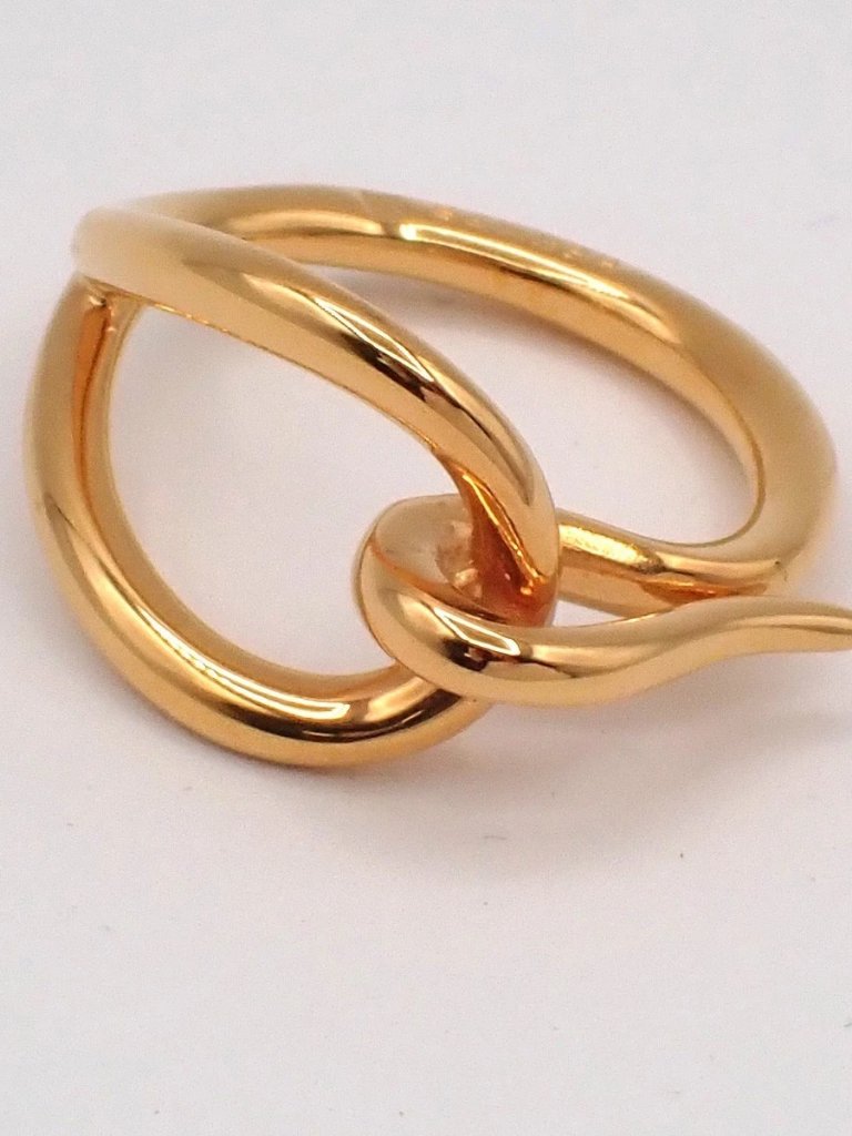 Hermes Logo Jumbo Scarf Ring Gold Accessories 04rl859